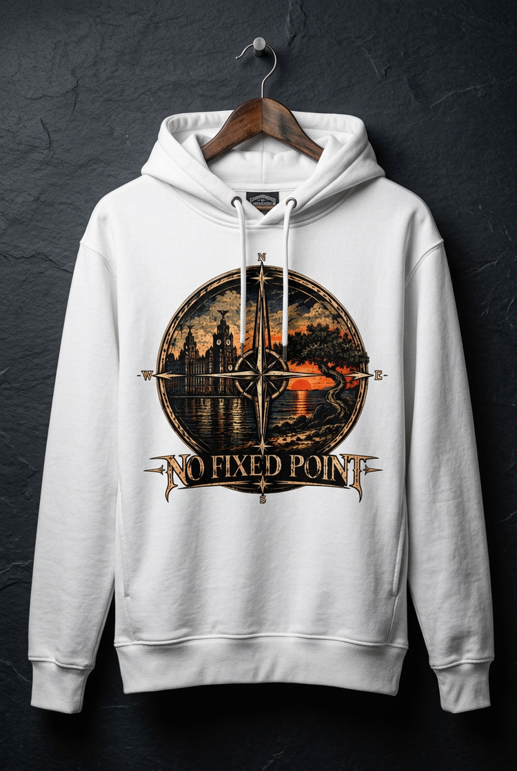 Unisex White Compass Hoodie