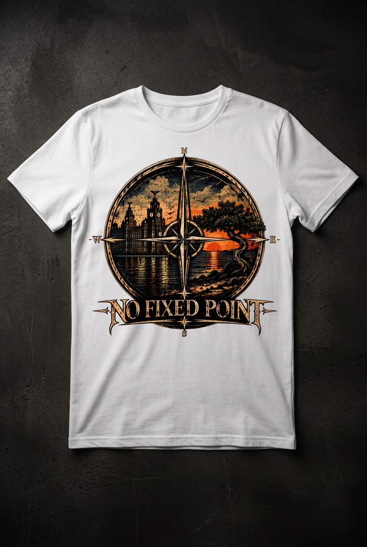Unisex White Compass Logo Tee